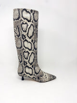 Robyn in B&W Embossed Snake - The Shoe Hive