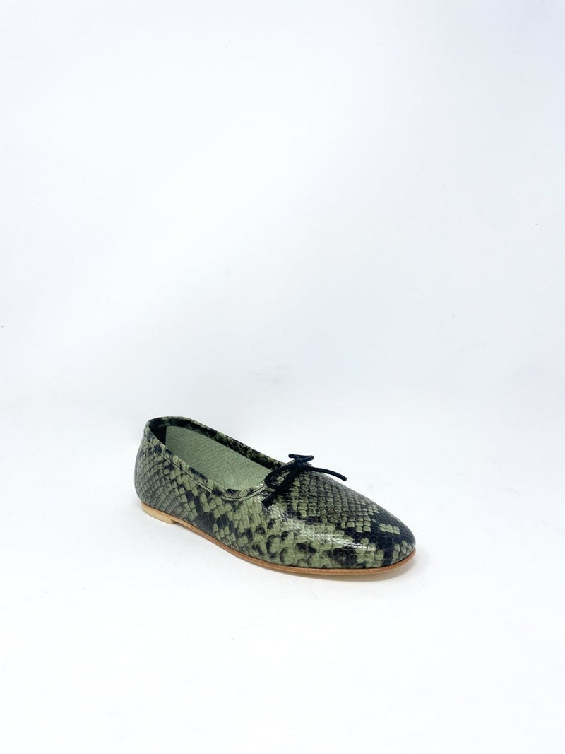 Roma in Sage Embossed Snake - The Shoe Hive