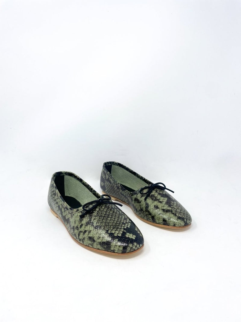 Roma in Sage Embossed Snake - The Shoe Hive