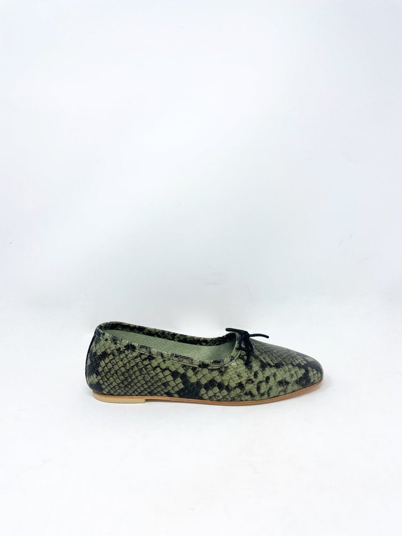 Roma in Sage Embossed Snake - The Shoe Hive