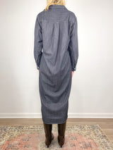 Rory Maxi Shirtdress in Black Wash w/Over Dye - The Shoe Hive