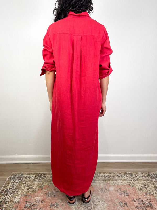 Rory Maxi Shirtdress in Nantucket Red - The Shoe Hive