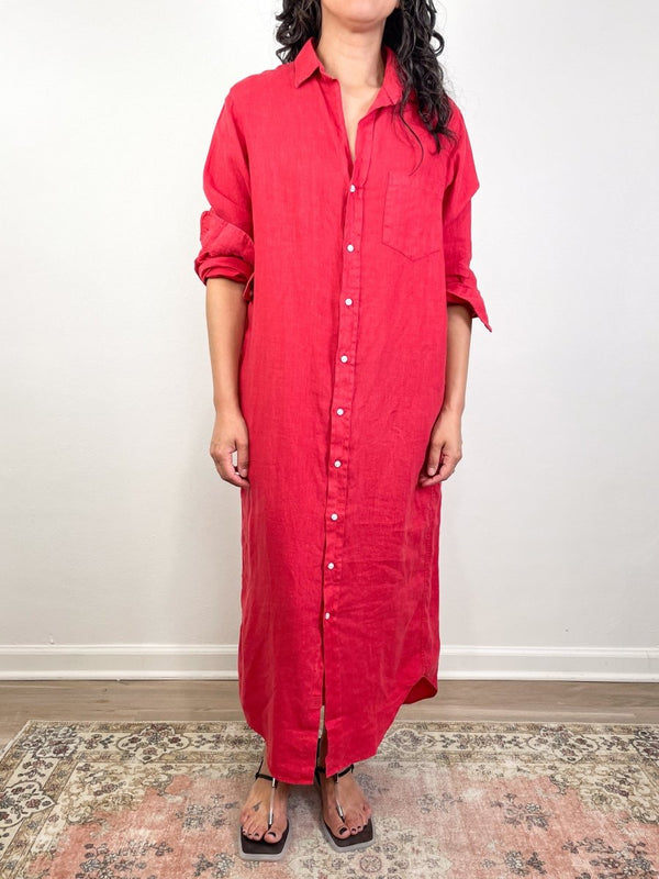 Rory Maxi Shirtdress in Nantucket Red - The Shoe Hive
