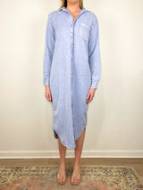 Rory Maxi Shirtdress in Pool Water Blue - The Shoe Hive