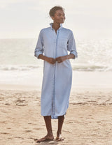 Rory Maxi Shirtdress in Pool Water Blue - The Shoe Hive