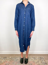 Rory Maxi Shirtdress in Vintage Dark Wash - The Shoe Hive
