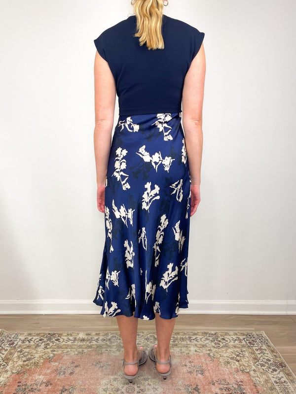 Rosabeth Dress in Maritime Blue/Cream Multi - The Shoe Hive