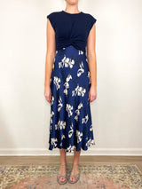 Rosabeth Dress in Maritime Blue/Cream Multi - The Shoe Hive