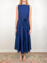 Rose Dress in Marine Featherweight Faille - The Shoe Hive