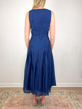 Rose Dress in Marine Featherweight Faille - The Shoe Hive