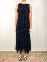Roselyn Organza Pleated Dress in Black - The Shoe Hive