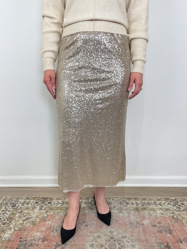 Ruby Skirt in Platino Sequin - The Shoe Hive