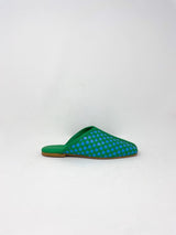 Saanvi in Kelly Green/Blue Woven Calf - The Shoe Hive