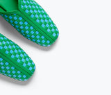 Saanvi in Kelly Green/Blue Woven Calf - The Shoe Hive