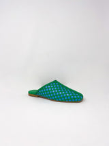 Saanvi in Kelly Green/Blue Woven Calf - The Shoe Hive