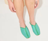 Saanvi in Kelly Green/Blue Woven Calf - The Shoe Hive