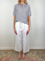 Sage Blouse in Navy/Ivory Graph Check - The Shoe Hive
