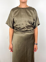 Satin Dolman S/S in Parsley - The Shoe Hive