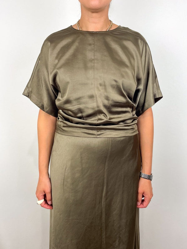 Satin Dolman S/S in Parsley - The Shoe Hive