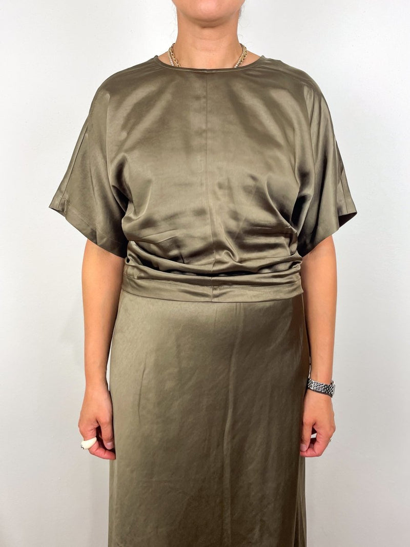 Satin Dolman S/S in Parsley - The Shoe Hive
