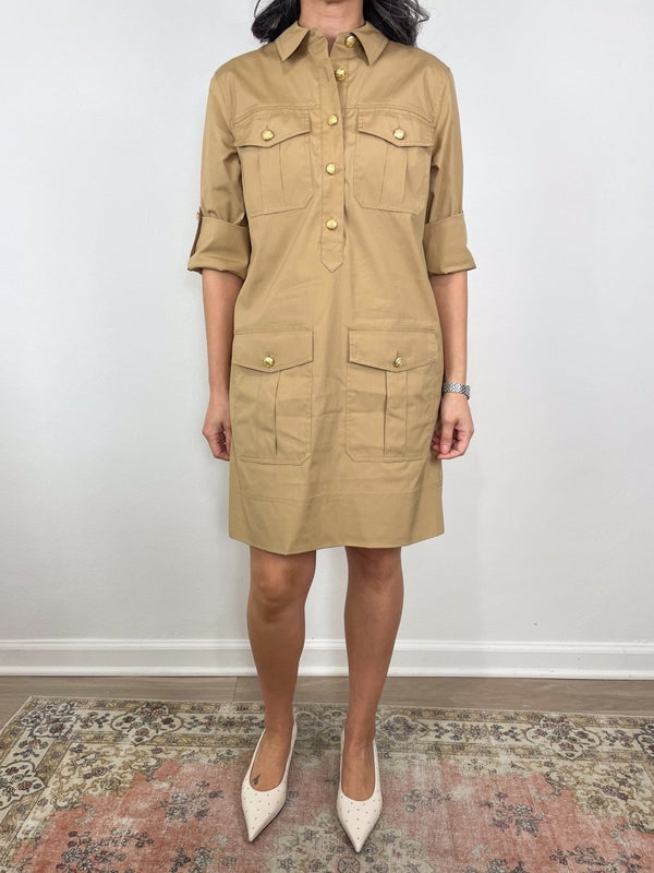 Saude Dress in Khaki - The Shoe Hive