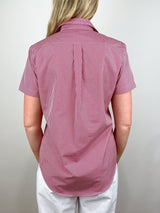 Scout Shirt in Red Mini Gingham Poplin - The Shoe Hive
