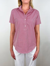 Scout Shirt in Red Mini Gingham Poplin - The Shoe Hive