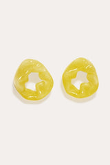 Scrunch Earrings in Yellow Resin - The Shoe Hive