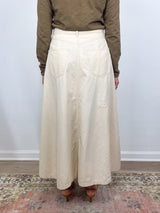 Seamed Maxi Skirt in Eggshell - The Shoe Hive