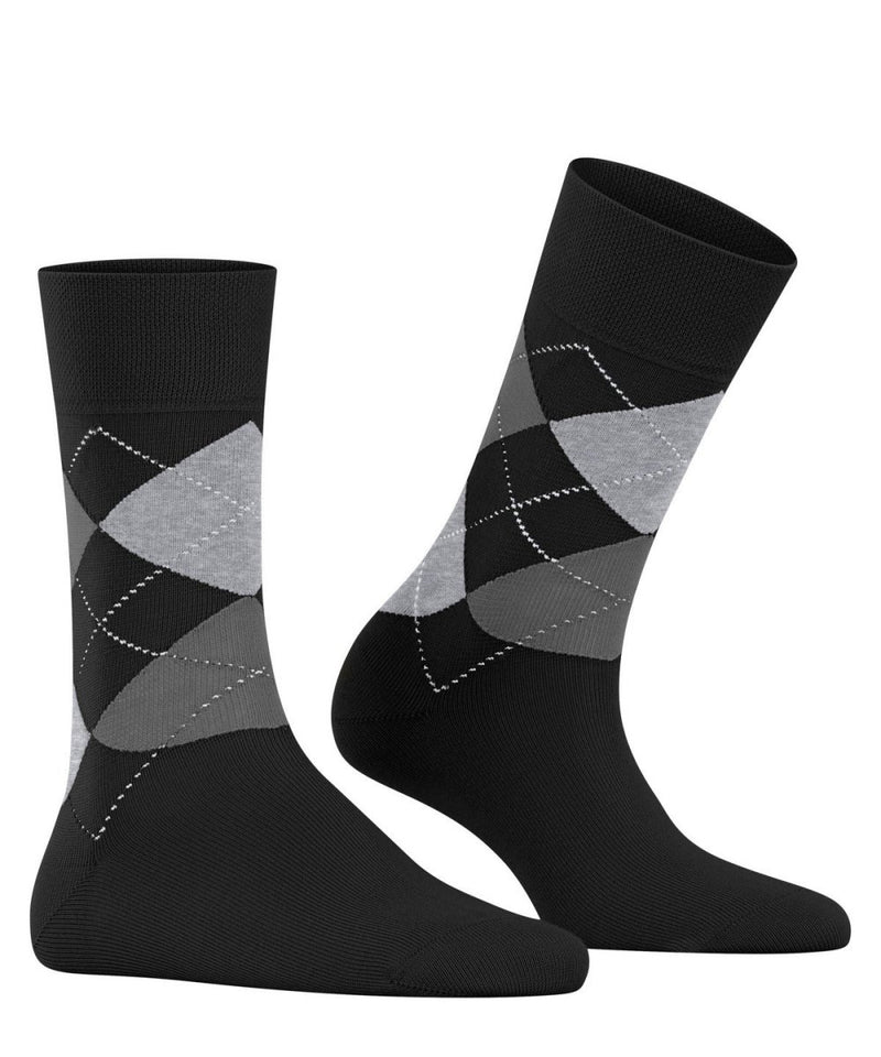 Sensitive Argyle Socks in Black - The Shoe Hive