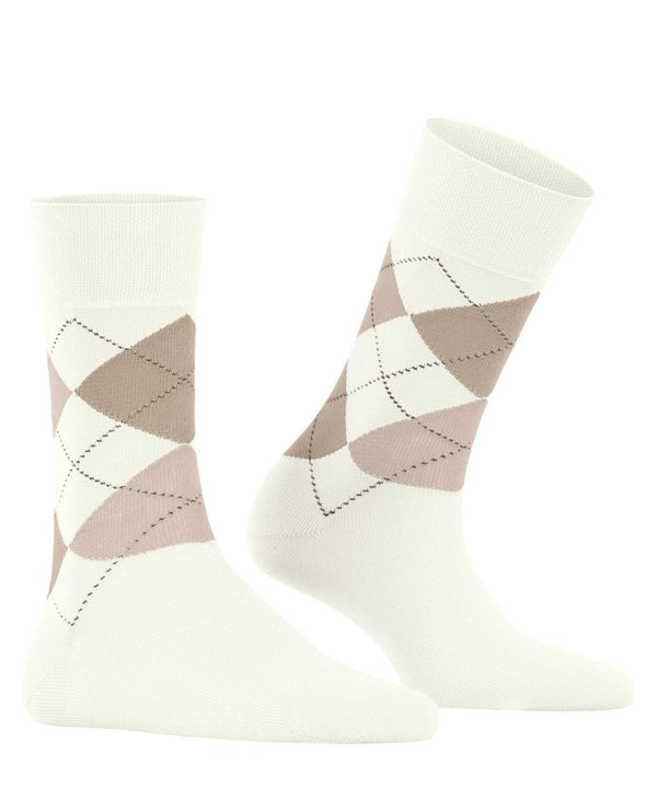 Sensitive Argyle Socks in Off - White - The Shoe Hive