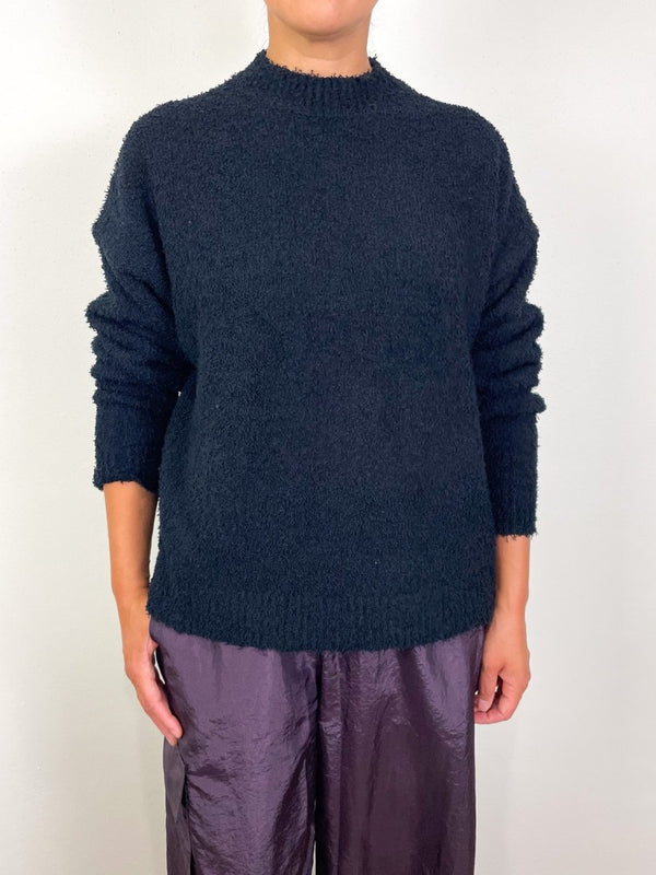 Serviette Crewneck Easy Pullover in Black - The Shoe Hive
