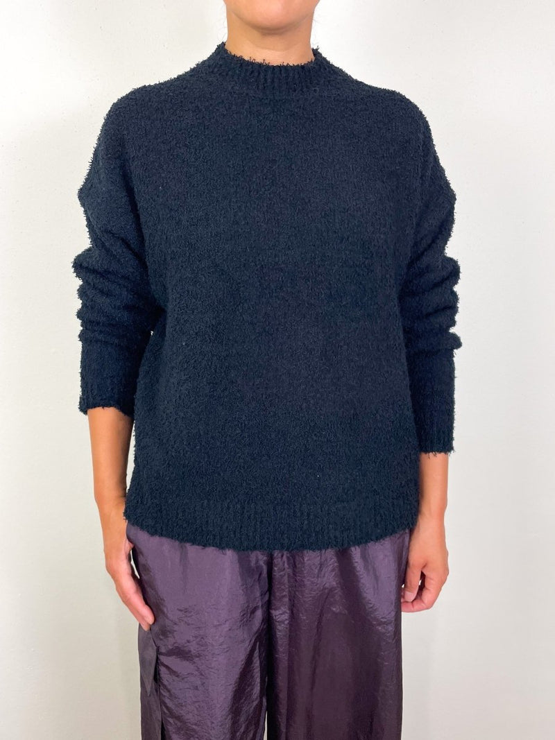 Serviette Crewneck Easy Pullover in Black - The Shoe Hive