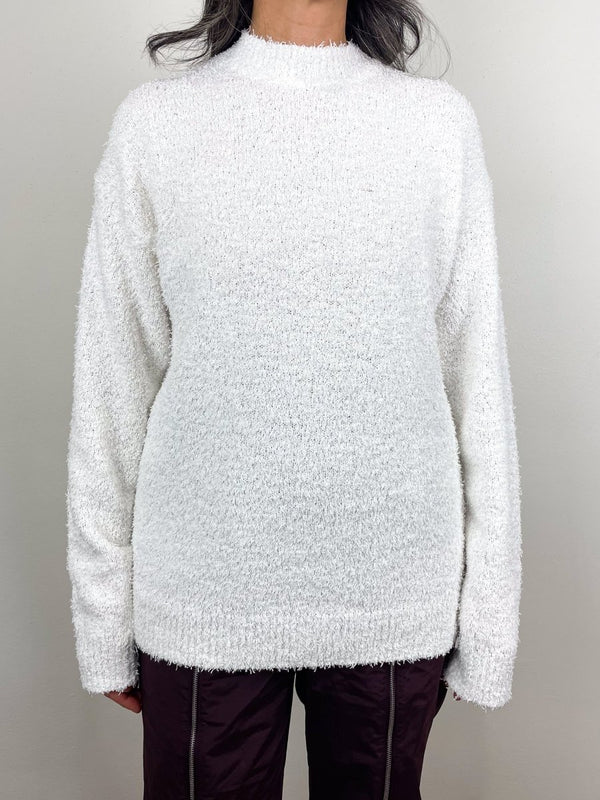 Serviette Crewneck Easy Pullover in Optic White - The Shoe Hive