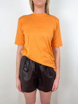 Sheer Crepe Knit Mock Unisex T in Orange - The Shoe Hive