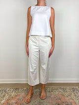 Shell Tank in White Tattered Denim - The Shoe Hive