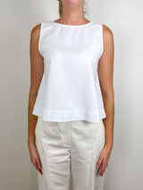 Shell Tank in White Tattered Denim - The Shoe Hive