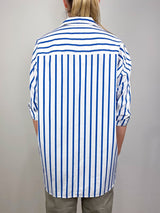 Shirley Oversized Button-Up Shirt in Ellen Stripe - The Shoe Hive