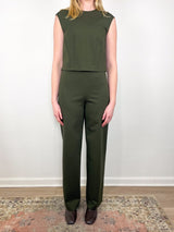 Shirt in Dark Khaki Compact Jersey - The Shoe Hive