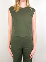 Shirt in Dark Khaki Compact Jersey - The Shoe Hive