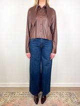 Shirt w/Tie Insert in Cigar - The Shoe Hive