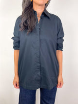 Shirting Gabe Oversized Shirt in Black - The Shoe Hive