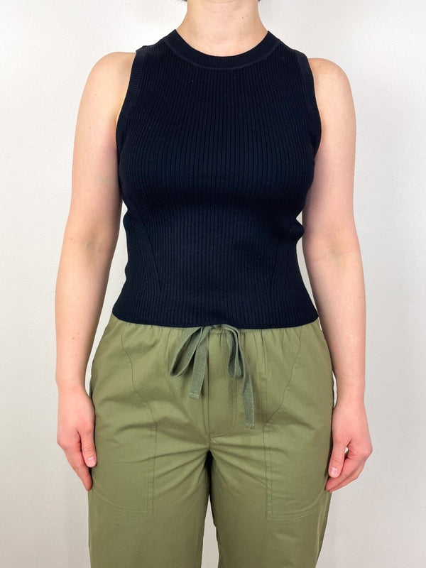 Short Perfect Tank Sweater in Black - The Shoe Hive