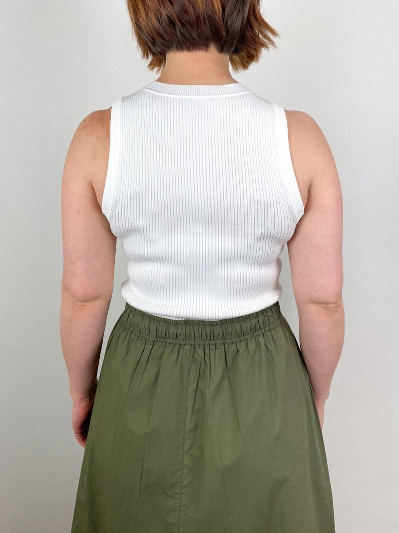 Short Perfect Tank Sweater in White - The Shoe Hive