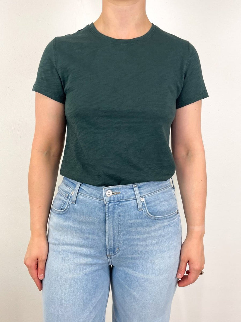 Short Sleeve Crewneck in Evergreen - The Shoe Hive