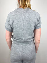 Short Sleeve Terry Sweatshirt in Heather Grey - The Shoe Hive