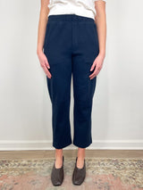 Side Panel Straight Leg Pant in Navy - The Shoe Hive
