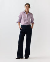 Sidney Shirt in Red/Sky Banker Stripe Poplin - The Shoe Hive