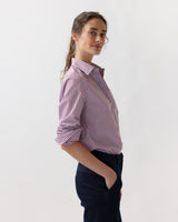 Sidney Shirt in Red/Sky Banker Stripe Poplin - The Shoe Hive