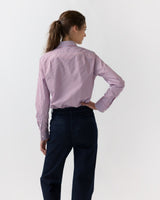 Sidney Shirt in Red/Sky Banker Stripe Poplin - The Shoe Hive